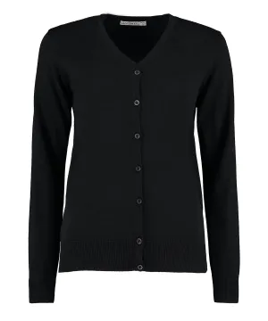 Womens Arundel v-neck cardigan long sleeve (classic fit) | Black