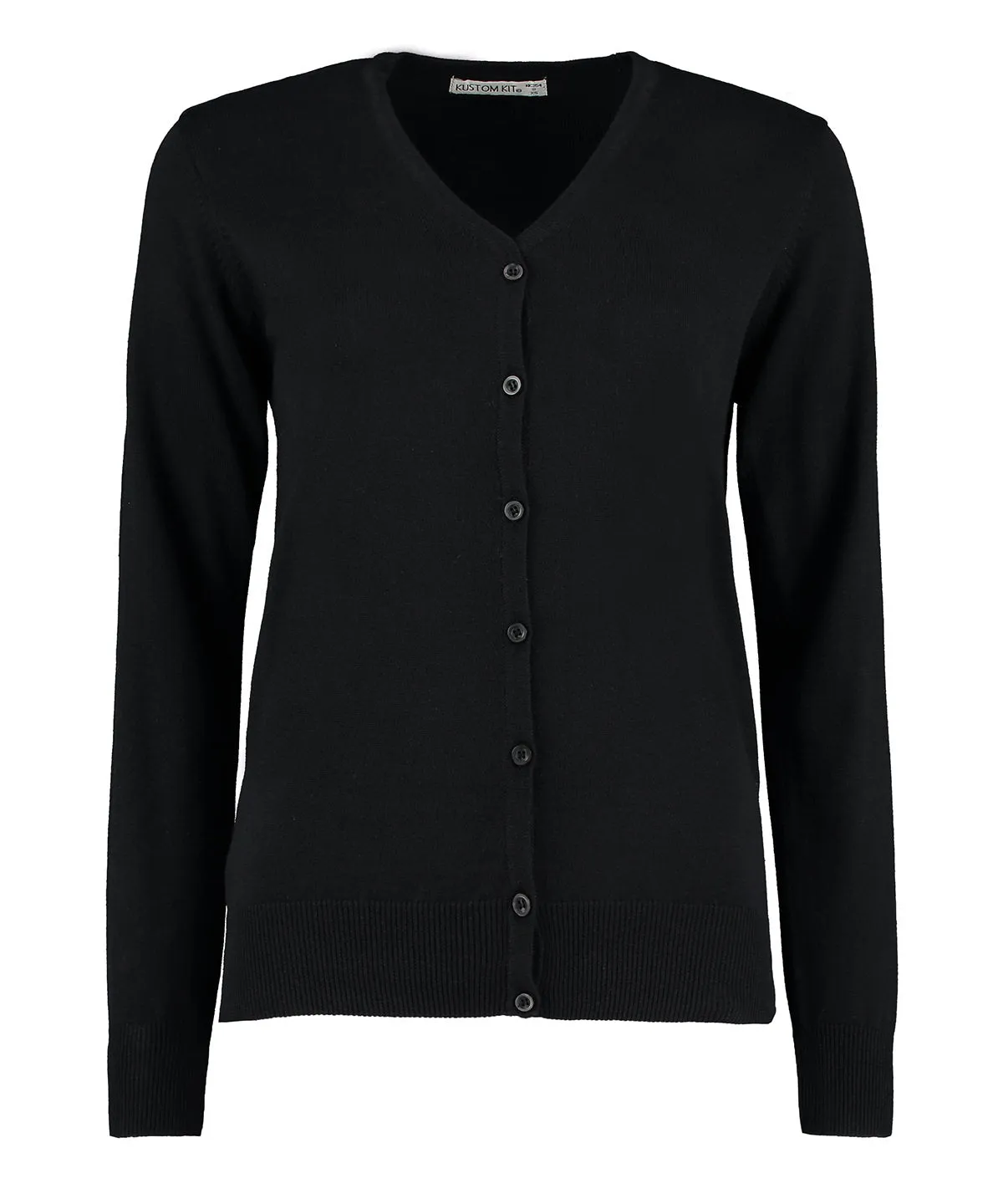 Womens Arundel v-neck cardigan long sleeve (classic fit) | Black