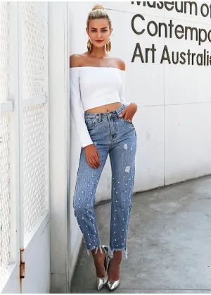 Women's Blue High Waist Jeans
