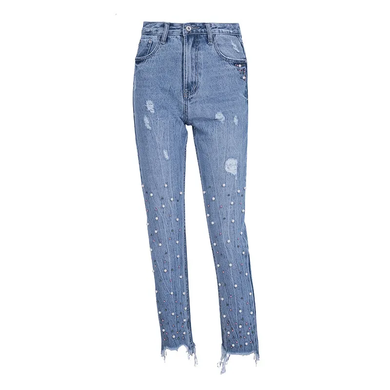 Women's Blue High Waist Jeans