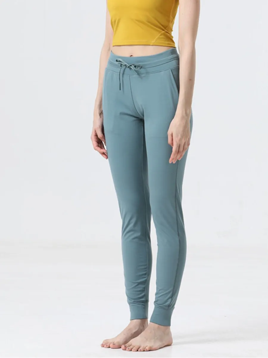 Women's Casual Elastic High Waist Cuffed Sports Fitness Yoga Pants