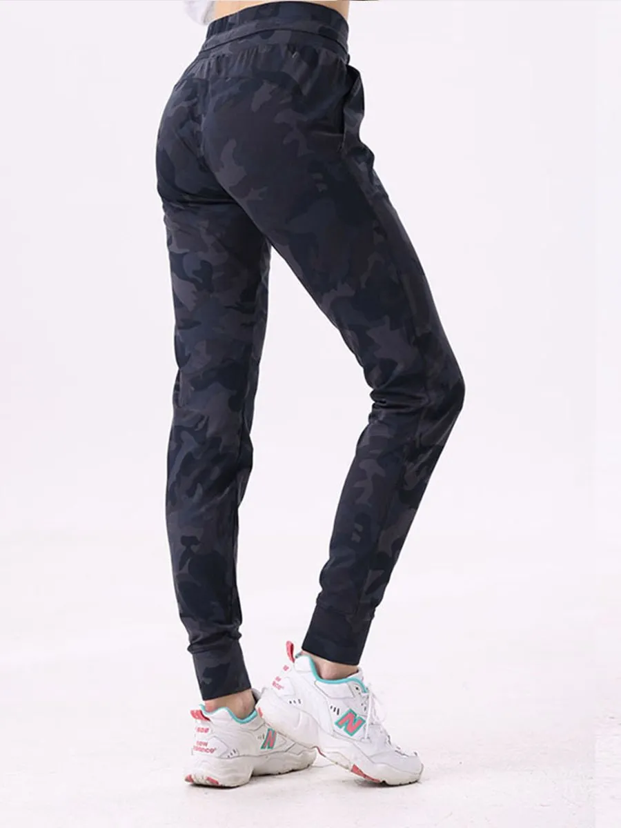 Women's Casual Elastic High Waist Cuffed Sports Fitness Yoga Pants
