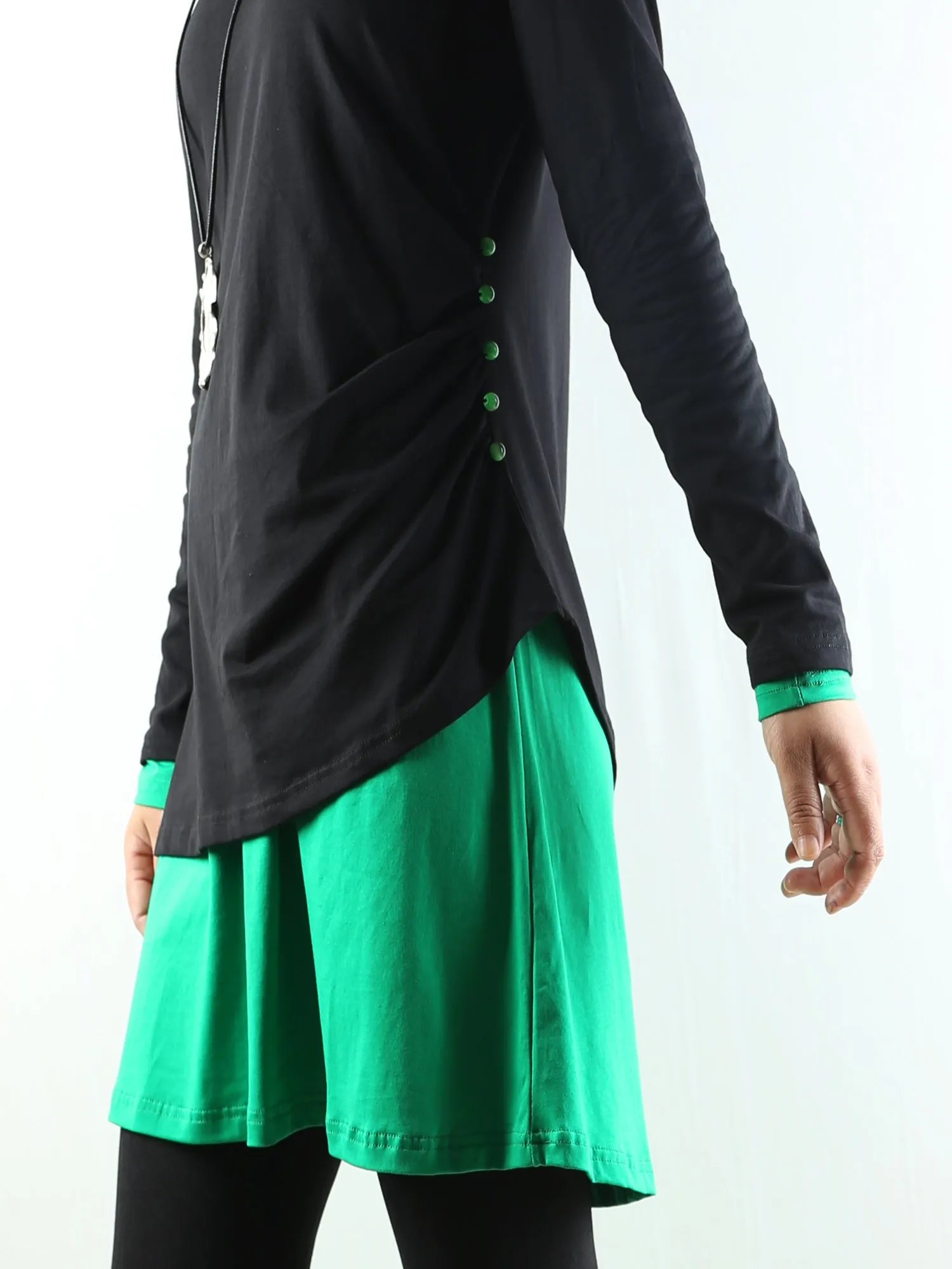Women's Dress Set/V-neck cotton dress/Boho Cotton Layered Tunic Dress Set/long sleeve top(Q1702)