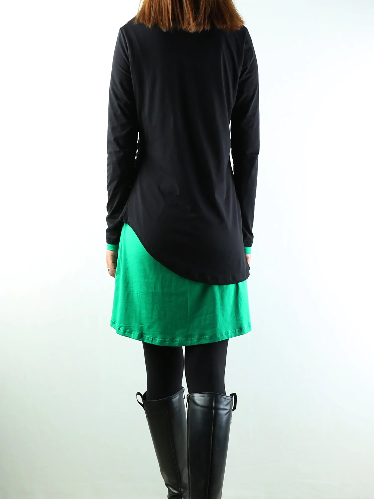 Women's Dress Set/V-neck cotton dress/Boho Cotton Layered Tunic Dress Set/long sleeve top(Q1702)