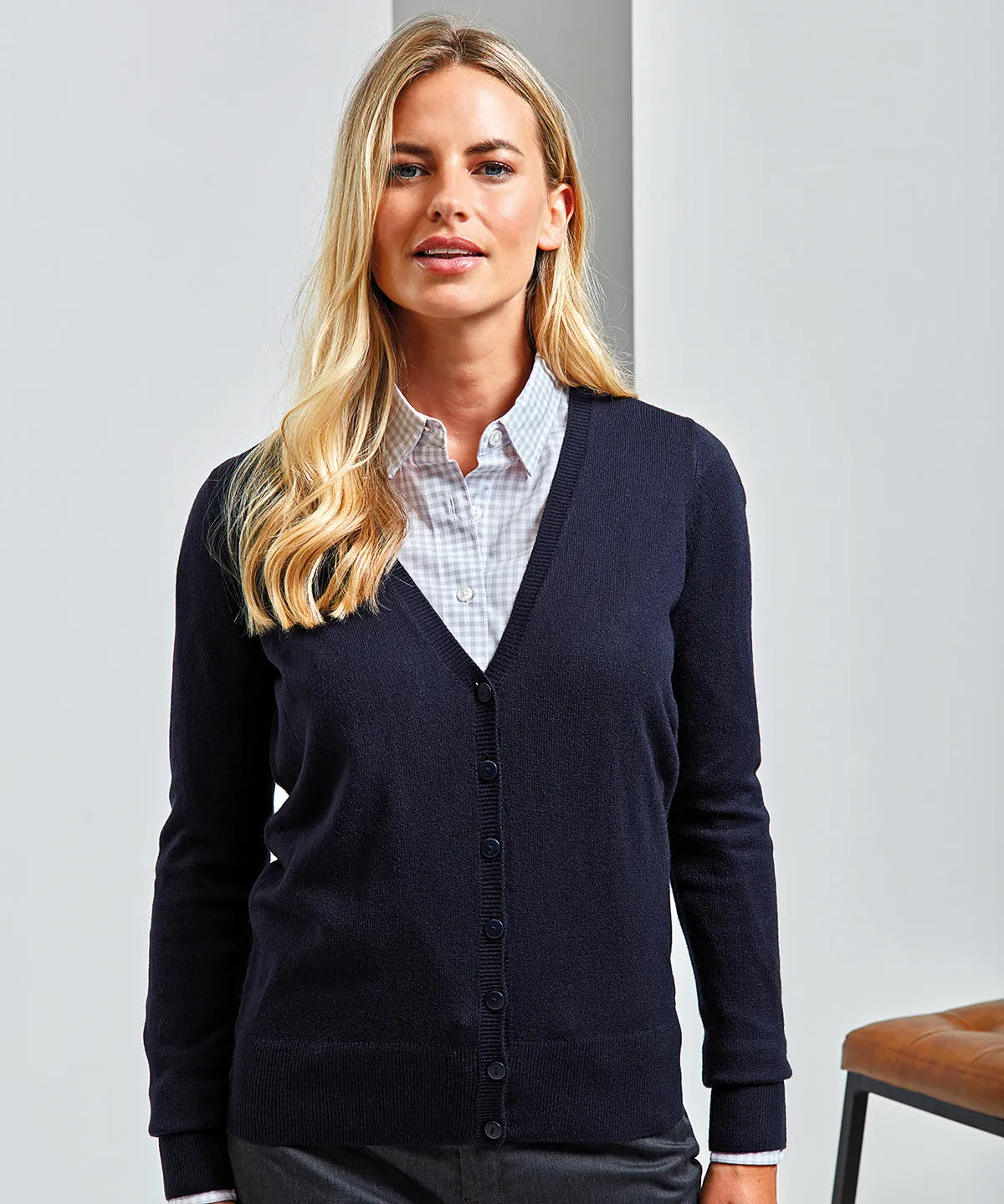 Womens essential acrylic cardigan | Navy