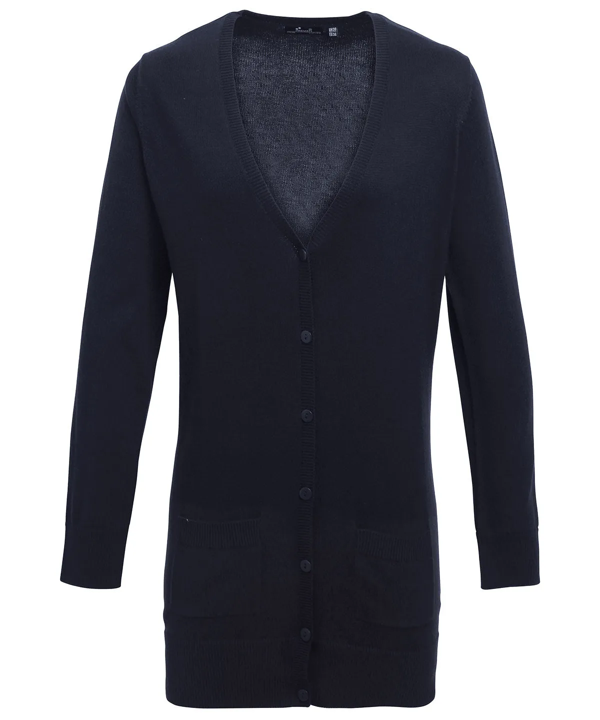 Womens longline knitted cardigan | Navy