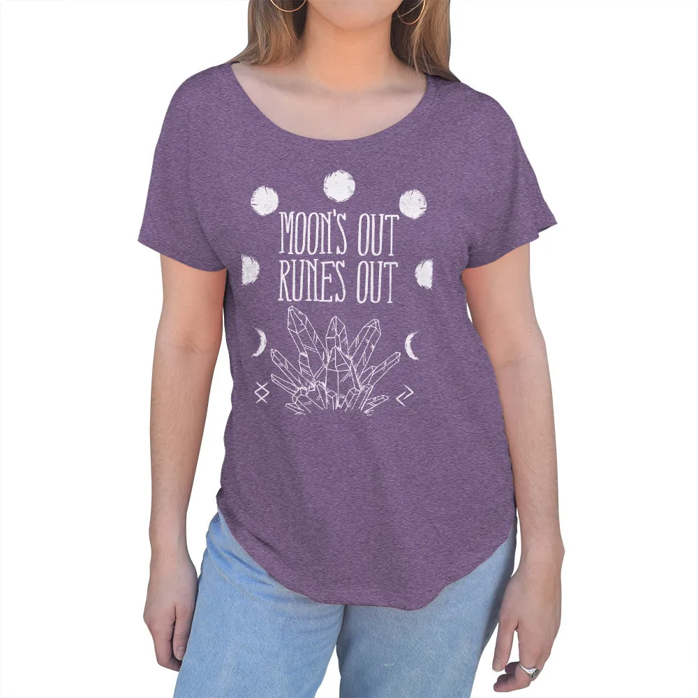 Women's Moon's Out Runes Out Scoop Neck T-Shirt