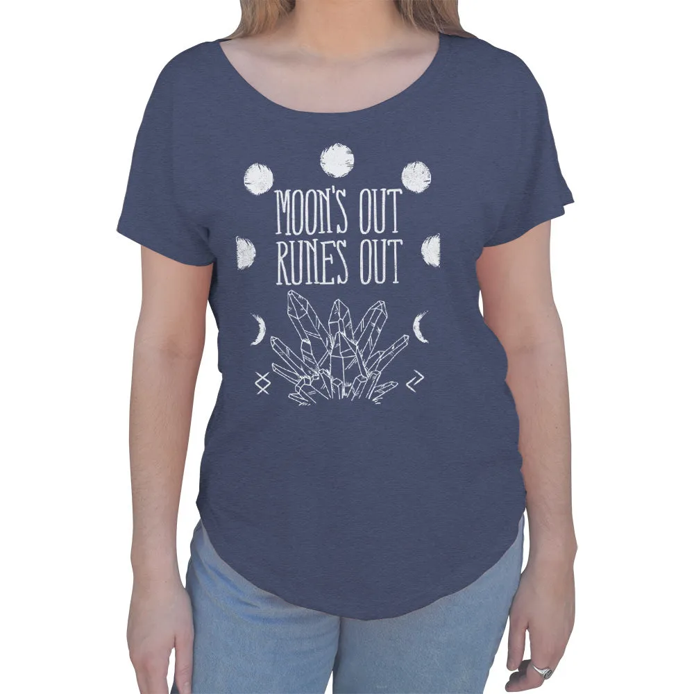 Women's Moon's Out Runes Out Scoop Neck T-Shirt