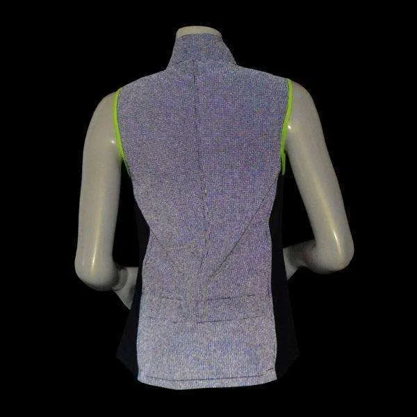 Women's Newport Packable Reflective Vest in Navy/Flo Lime