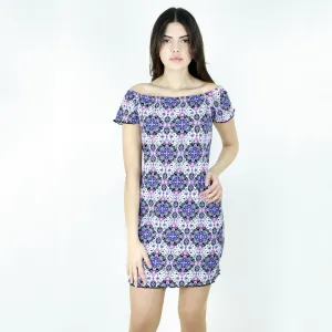 Women's Off-Shoulder Bodycon Dress,Multi