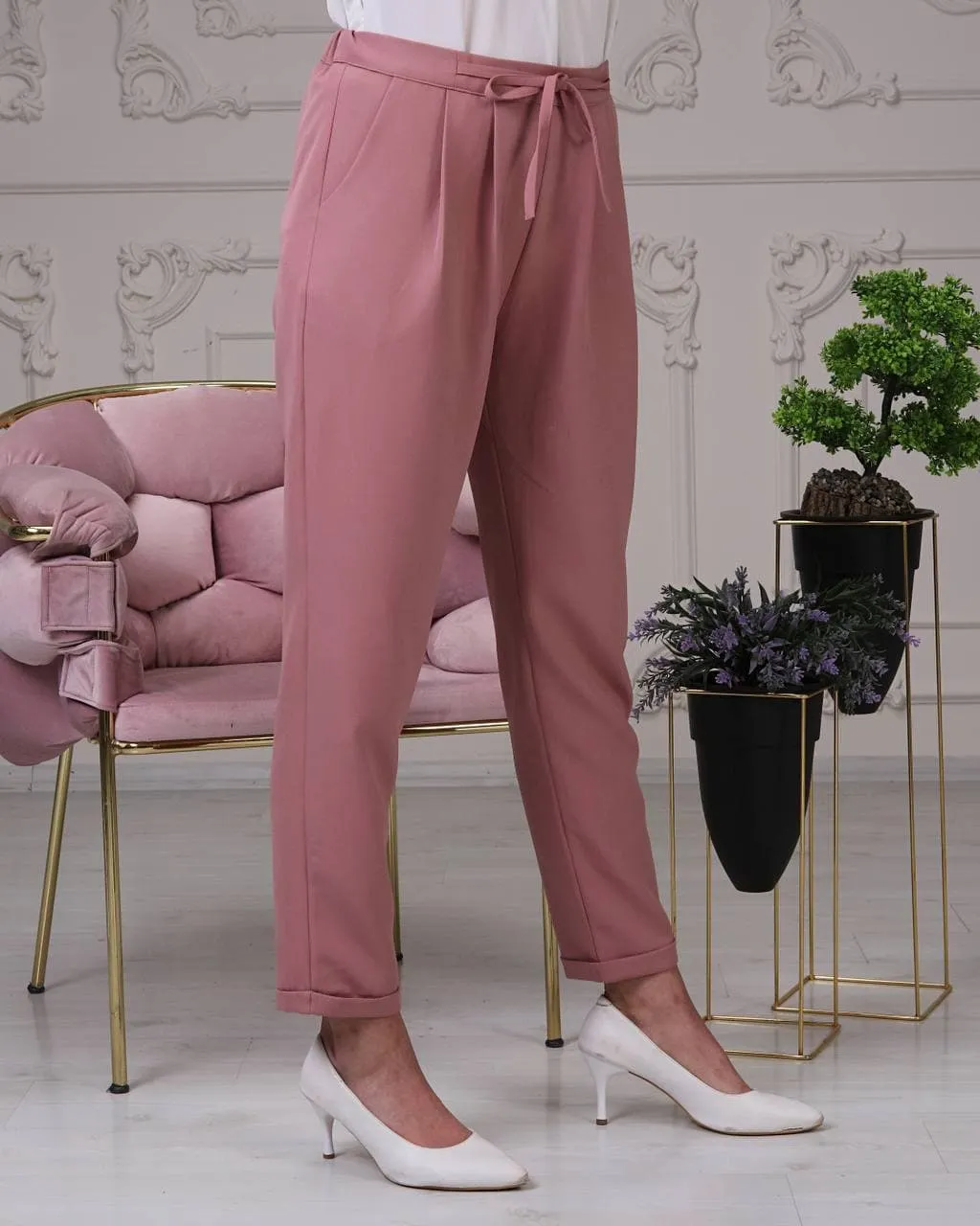 Women’s Regular Fit Solid Drawstring Pants – Casual Comfort