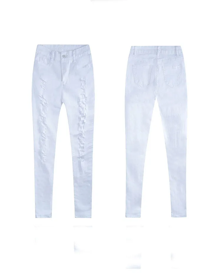 Women's Slim Stretch High Waist Jeans Feet  Pants
