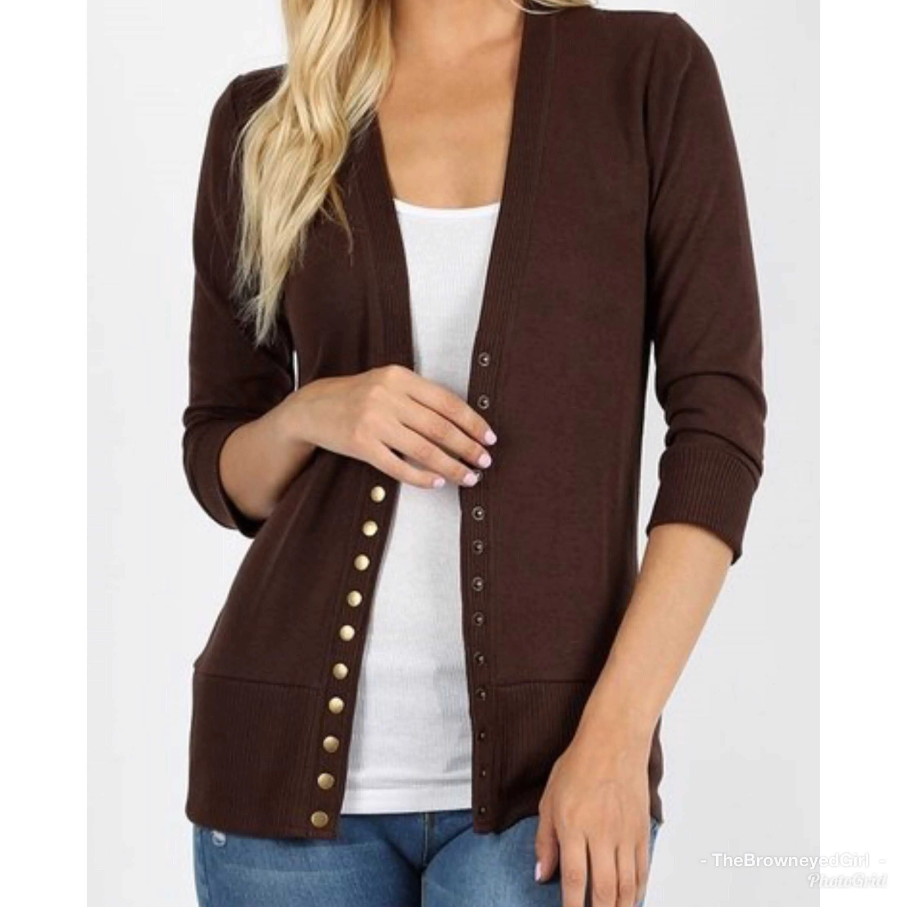 Womens Snap Front Sweater Cardigan
