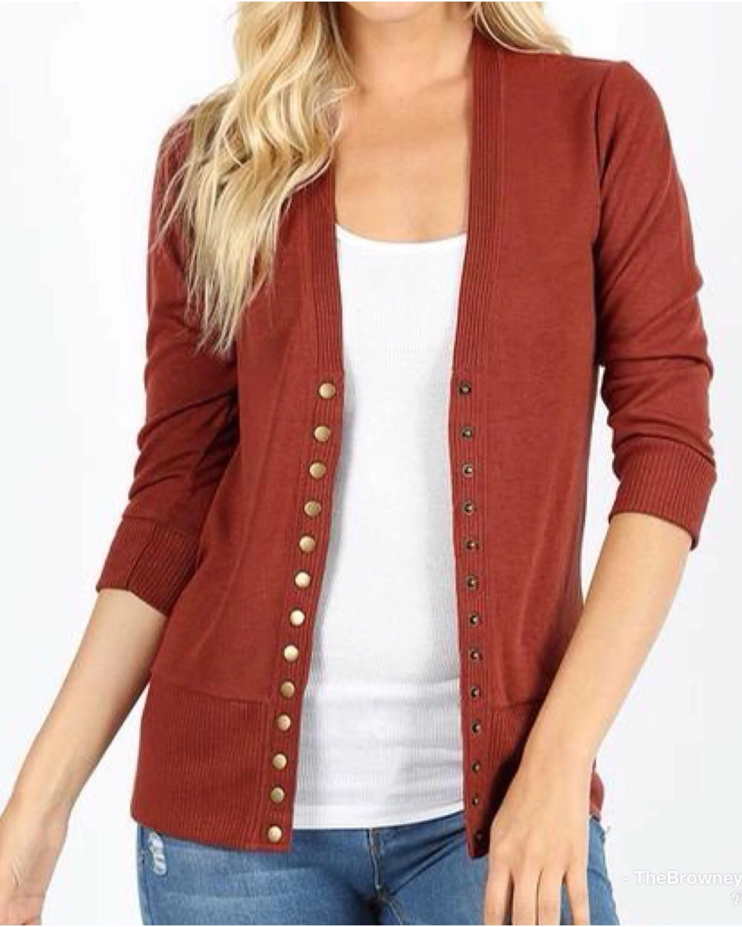 Womens Snap Front Sweater Cardigan