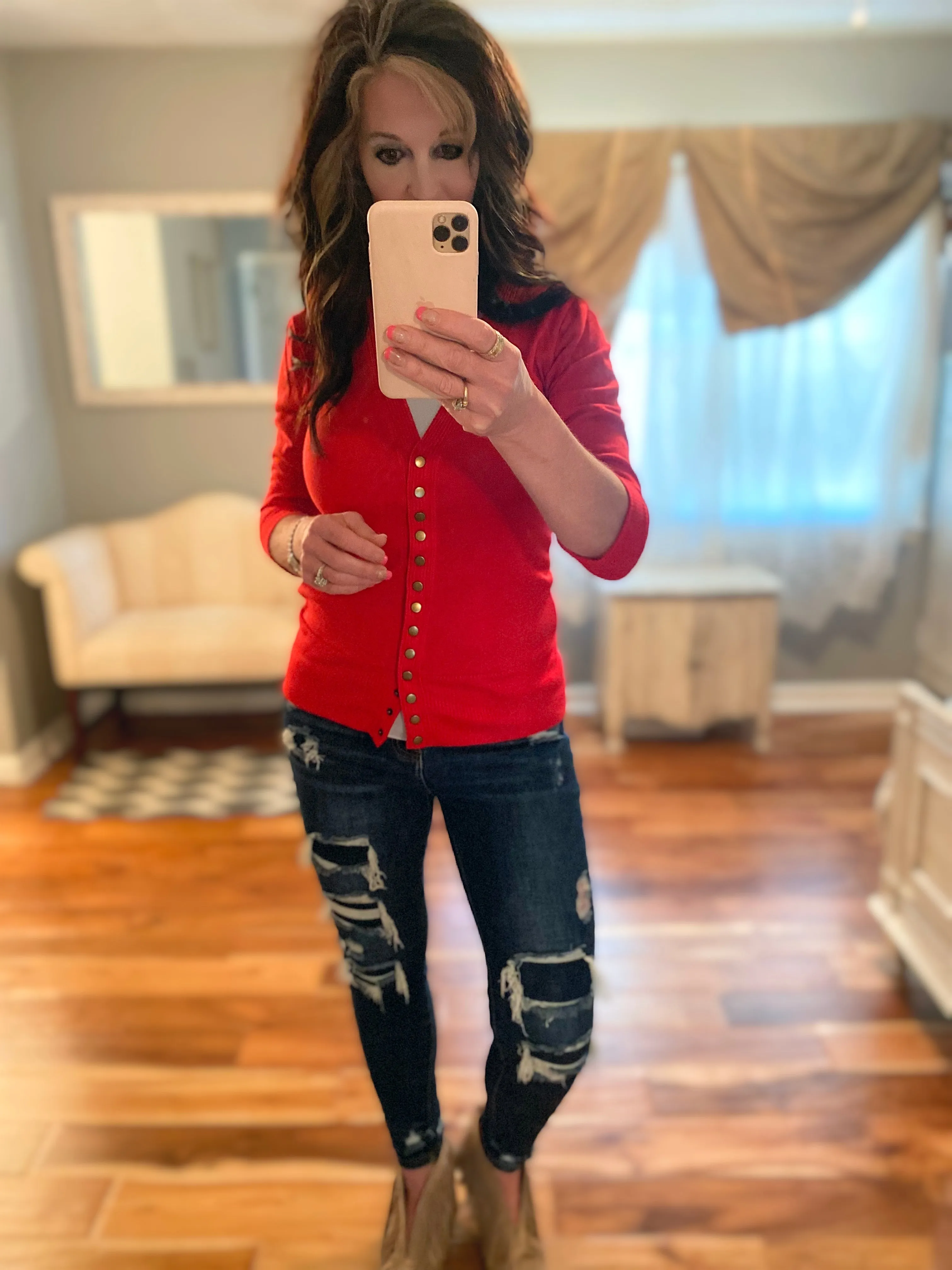 Womens Snap Front Sweater Cardigan