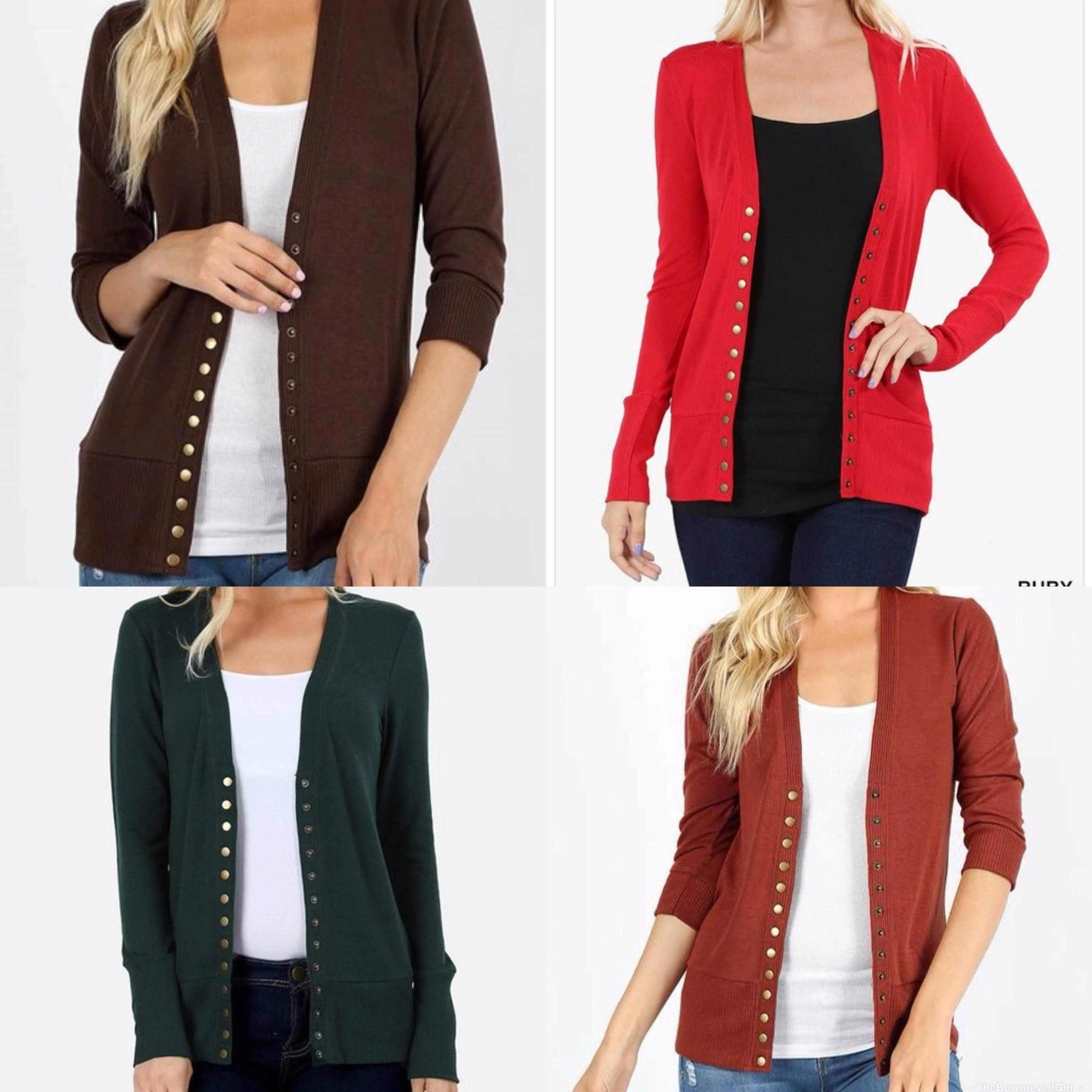 Womens Snap Front Sweater Cardigan