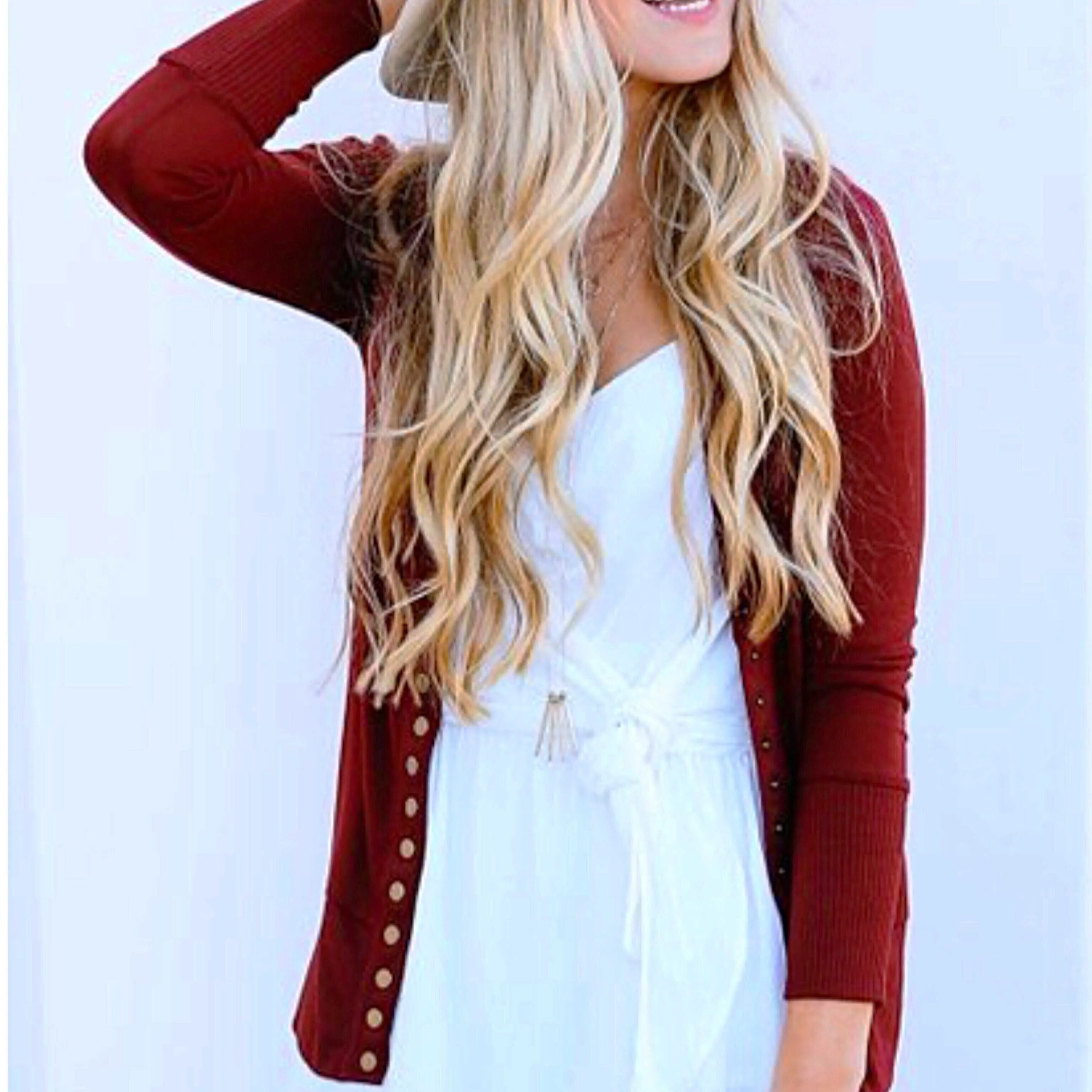 Womens Snap Front Sweater Cardigan