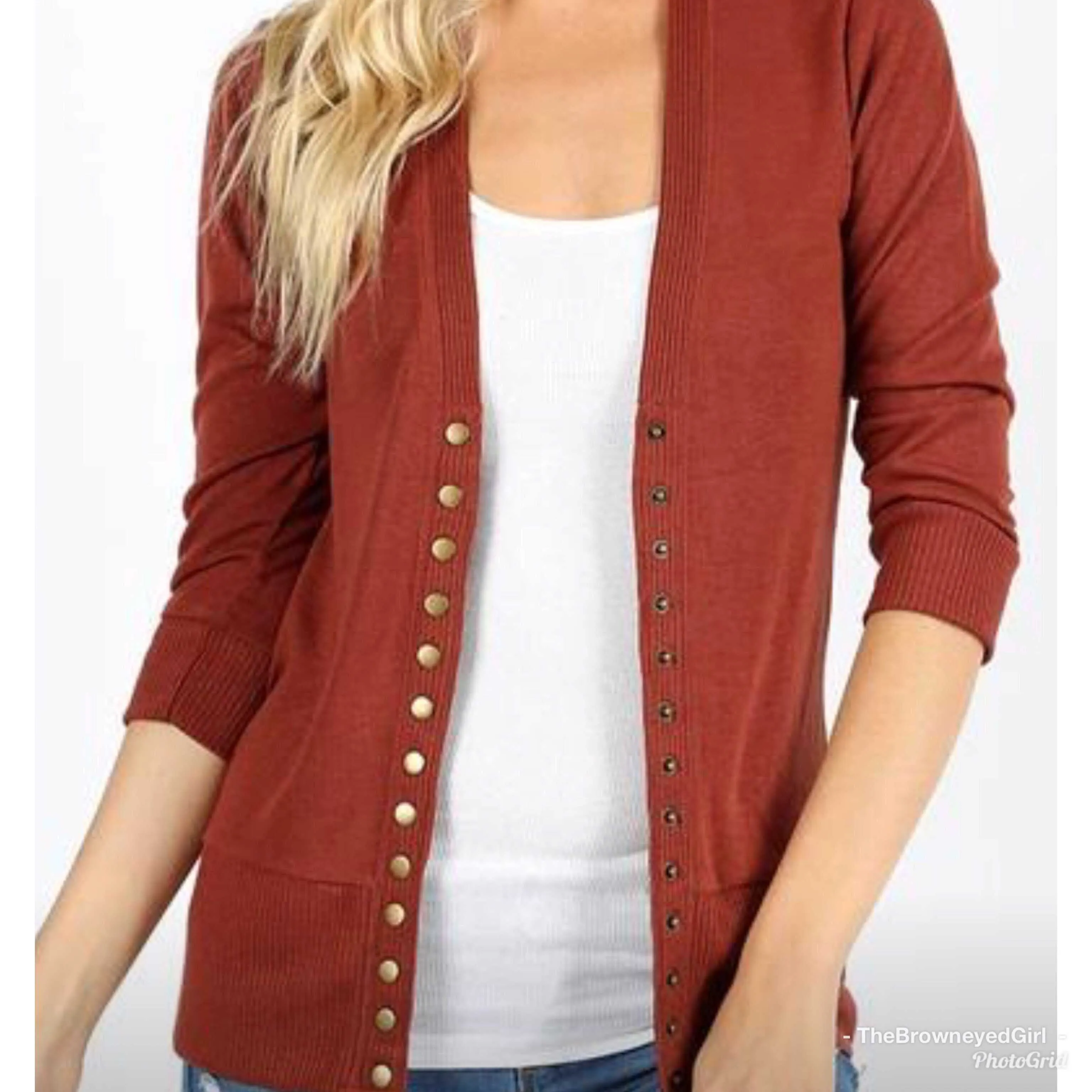 Womens Snap Front Sweater Cardigan