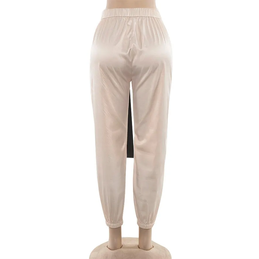 Women's Spring/Autumn Patchwork Cargo Pants With Reflective Stripes