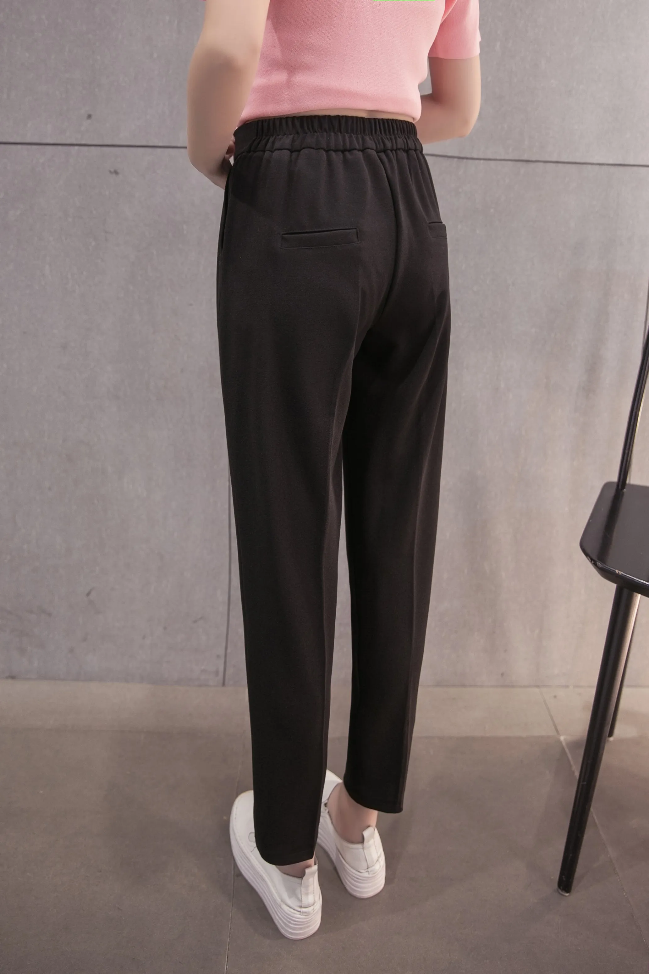 Women's Summer Ankle-Length High Elastic Waist Pants