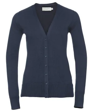 Womens v-neck knitted cardigan | French Navy