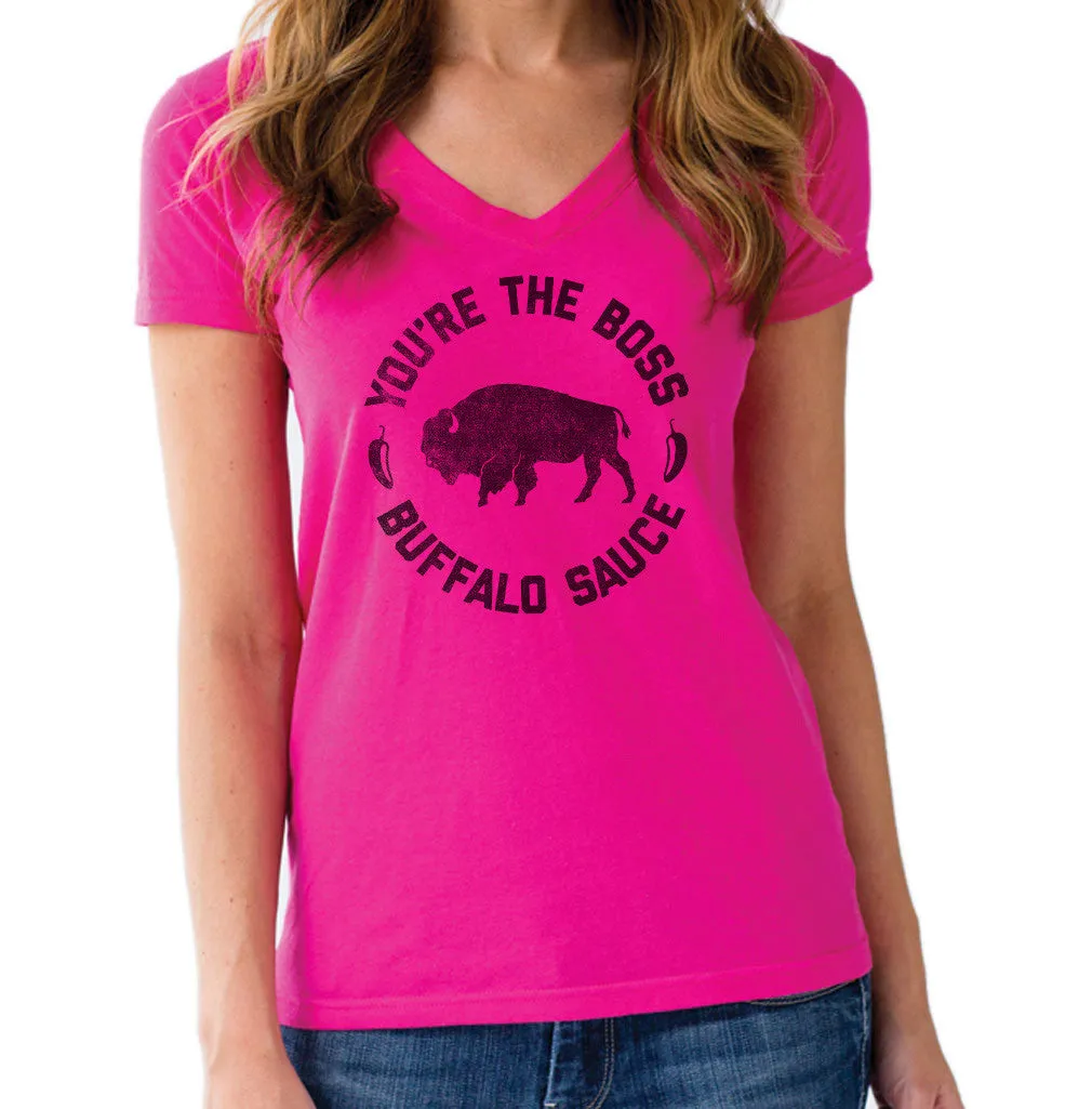 Women's You're the Boss Buffalo Sauce Vneck T-Shirt