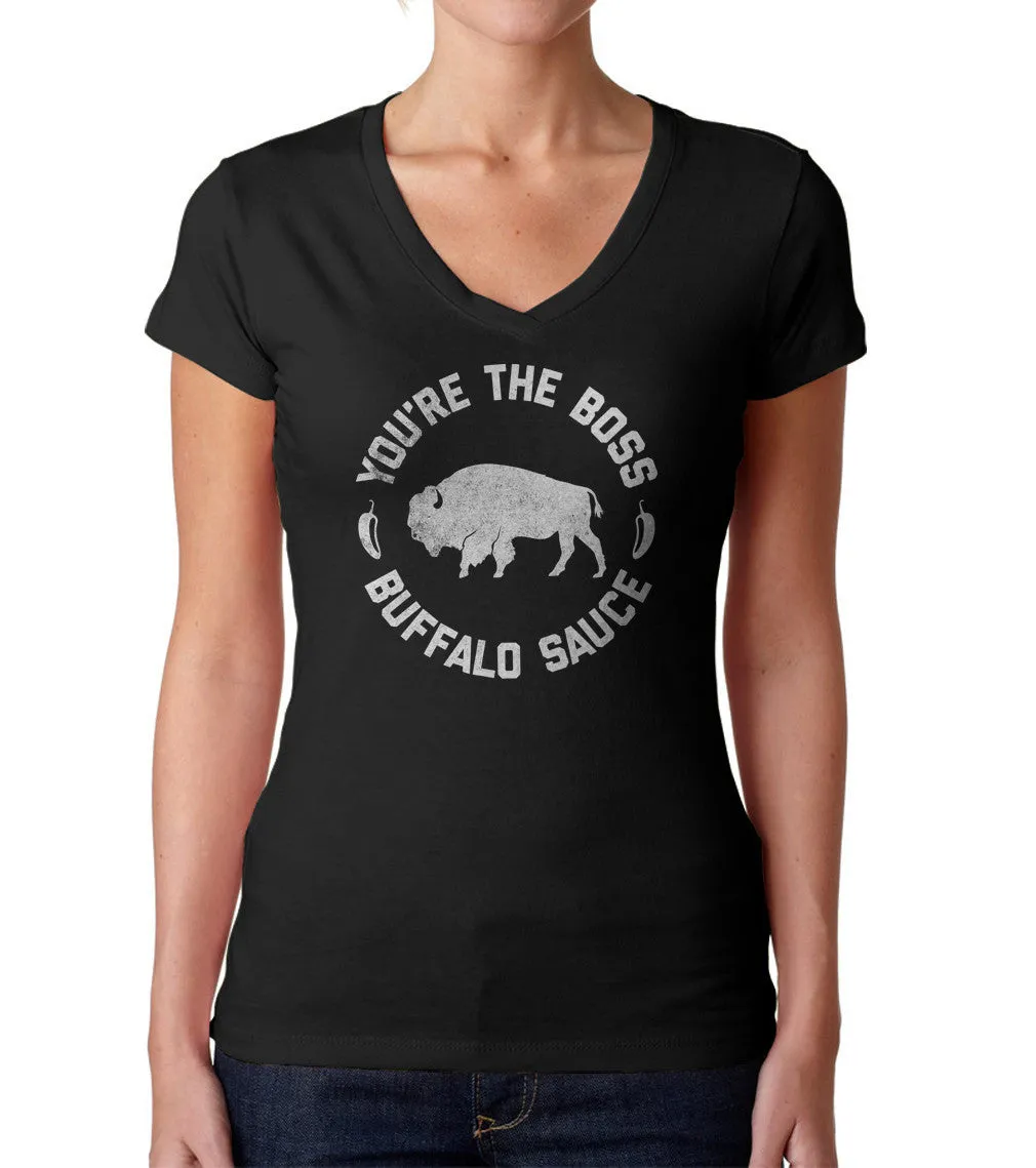 Women's You're the Boss Buffalo Sauce Vneck T-Shirt