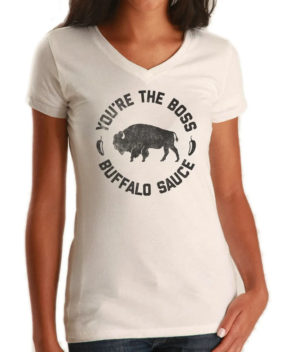 Women's You're the Boss Buffalo Sauce Vneck T-Shirt