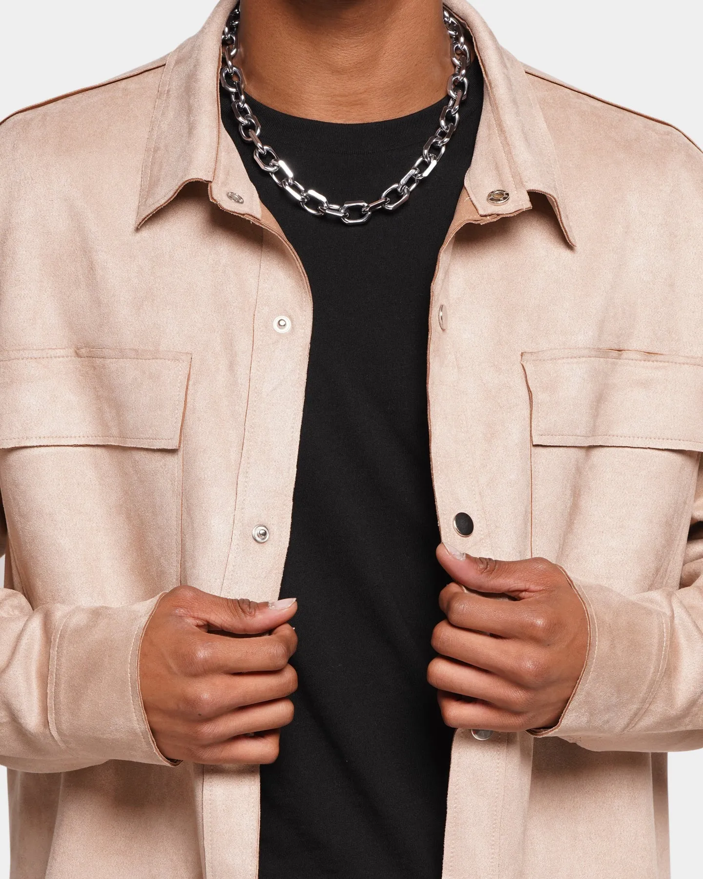 XXIII Akamu Suede Work Shirt Stone