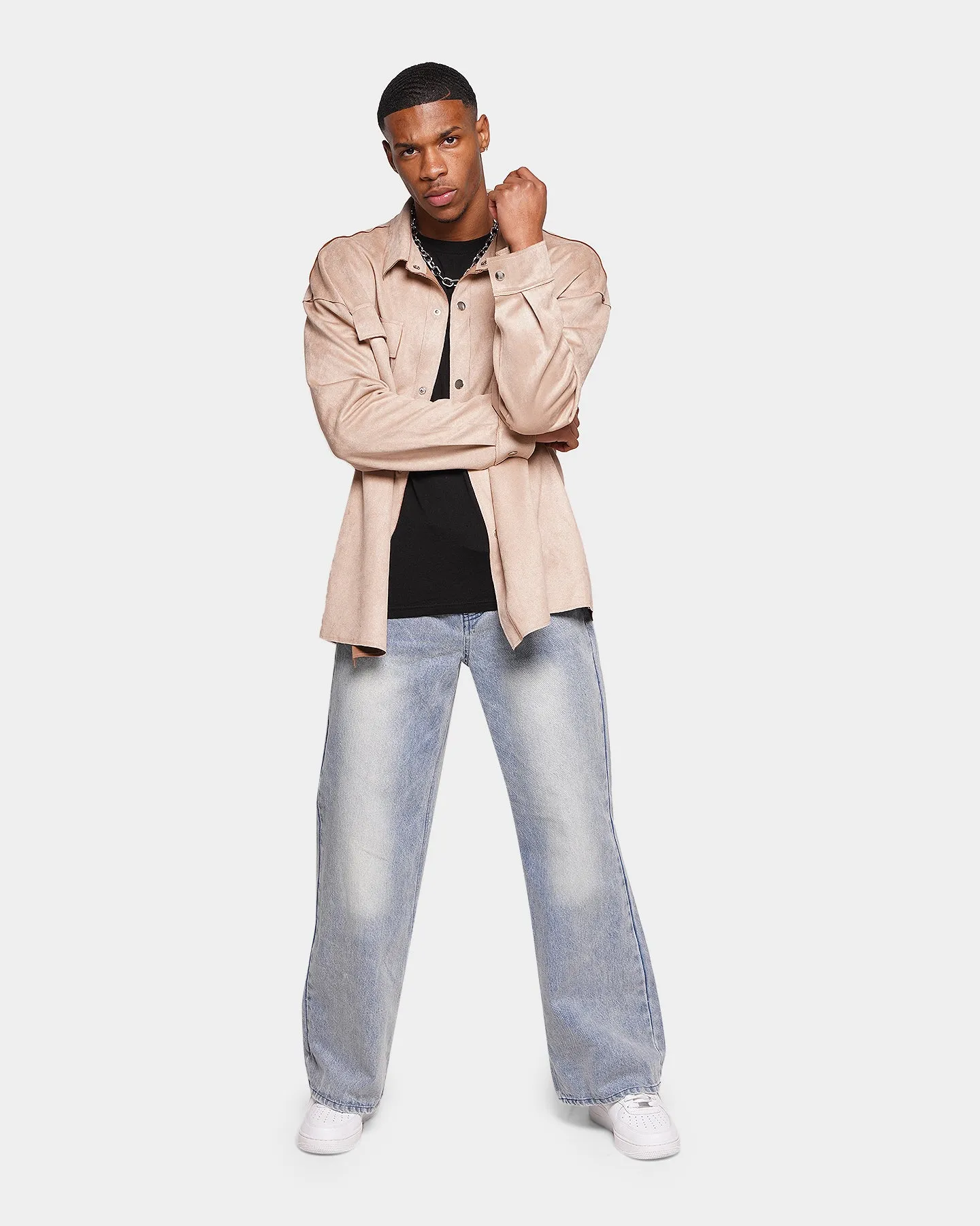 XXIII Akamu Suede Work Shirt Stone