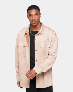 XXIII Akamu Suede Work Shirt Stone