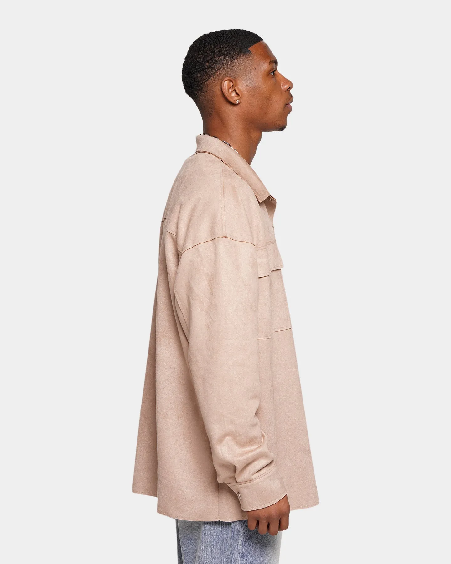 XXIII Akamu Suede Work Shirt Stone