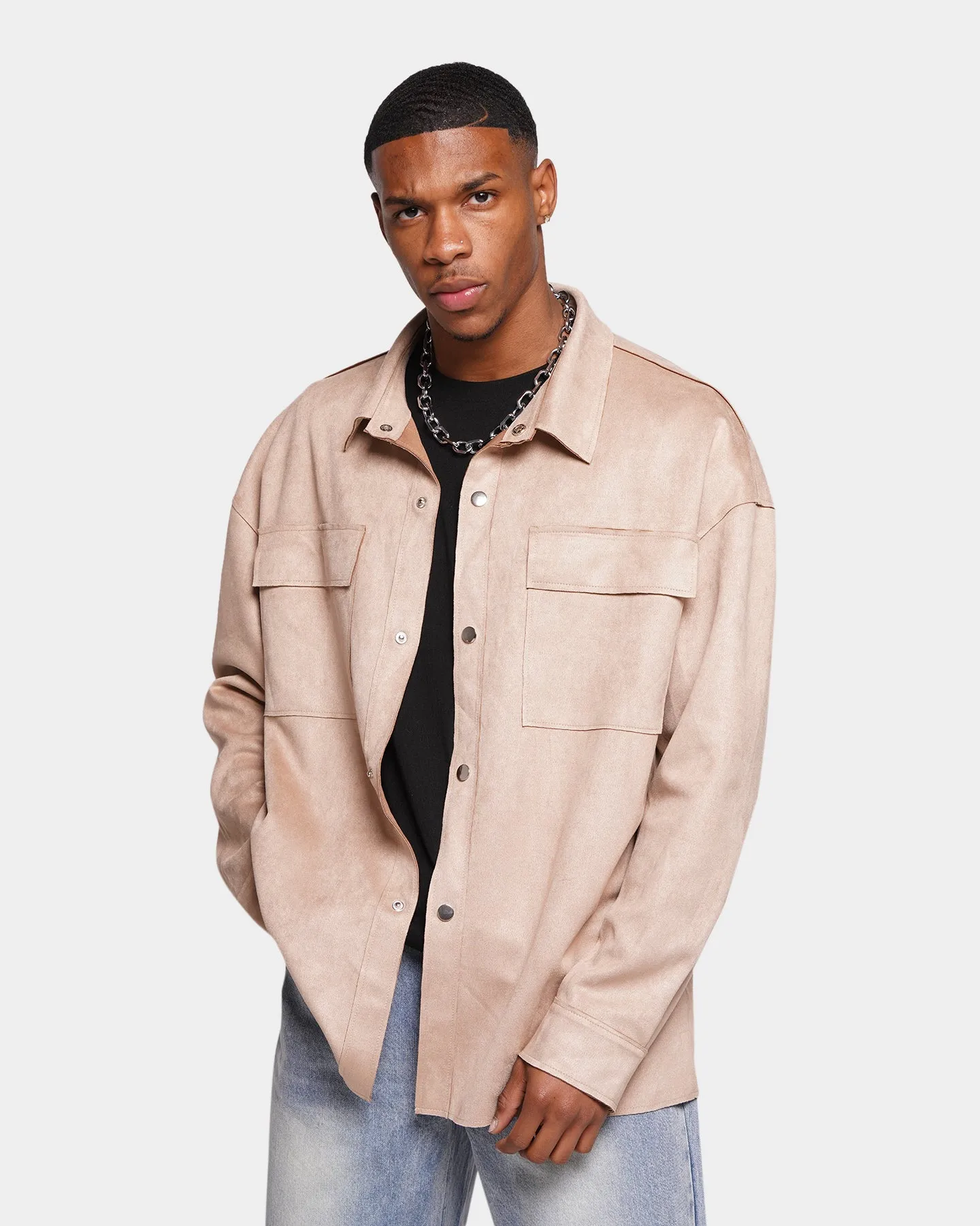 XXIII Akamu Suede Work Shirt Stone