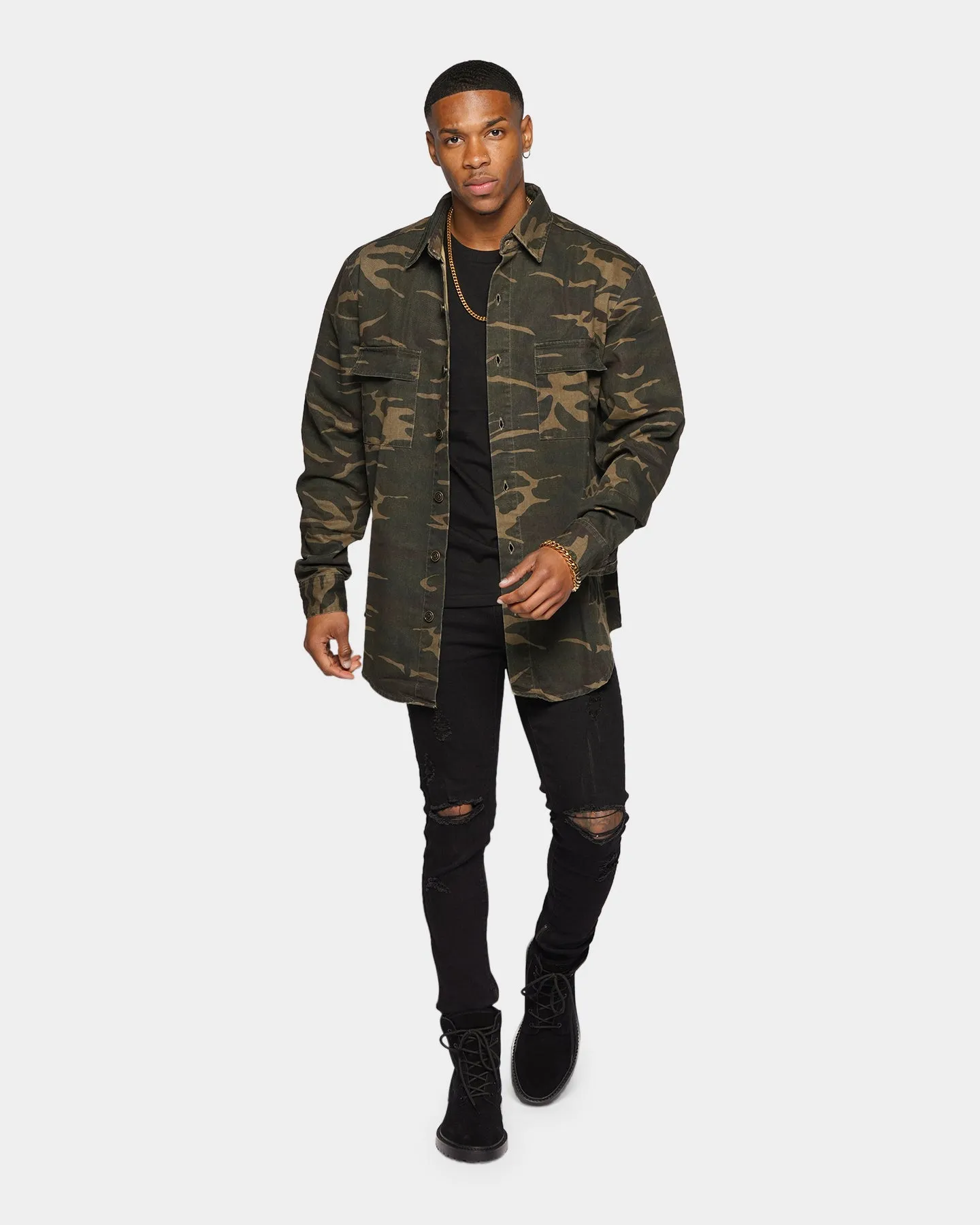 XXIII Helios Camo Button Up Shirt Camo