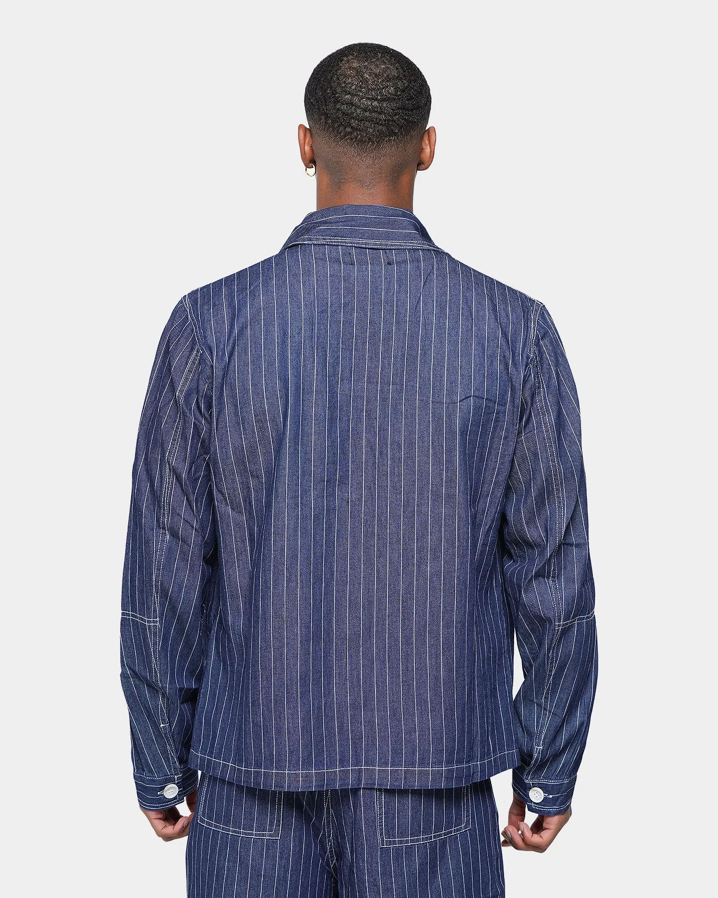 XXIII Maddox Pinstripe Worker Shirt Blue