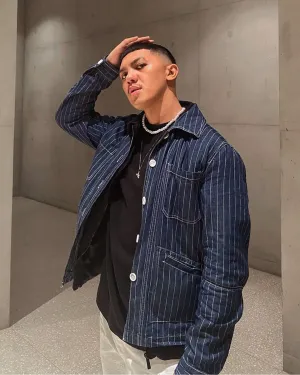XXIII Maddox Pinstripe Worker Shirt Blue