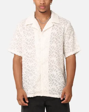 XXIII Sheer Daisy Button Up Shirt Off White