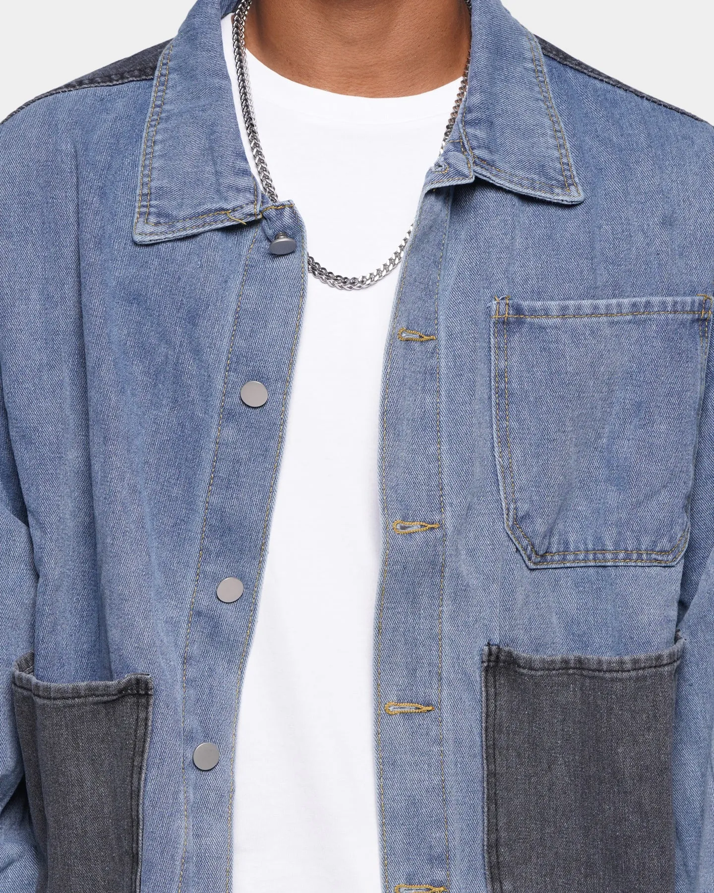 XXIII Silves Patchwork Denim Shirt Blue