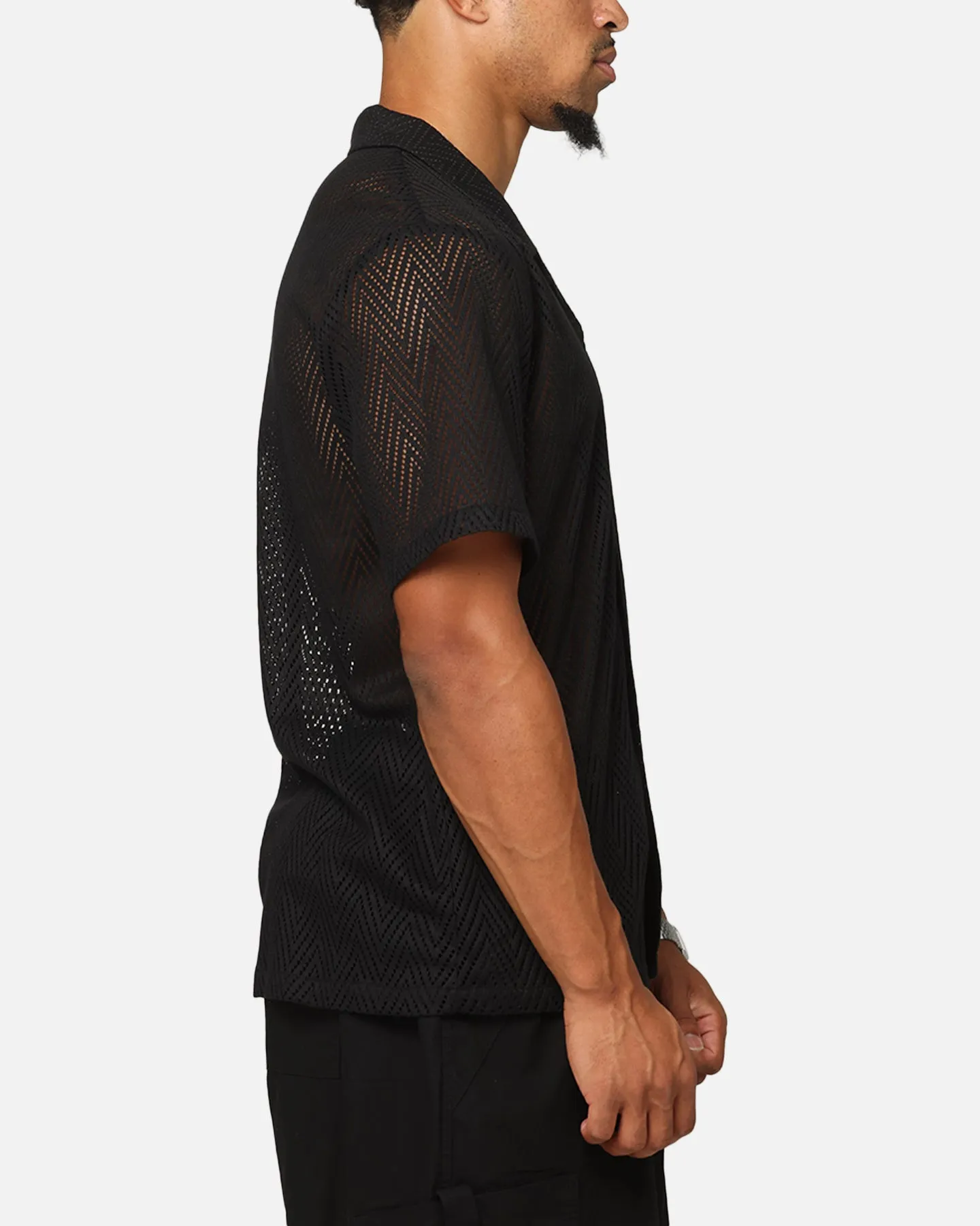 XXIII Terrace Knit Button Up Shirt Black