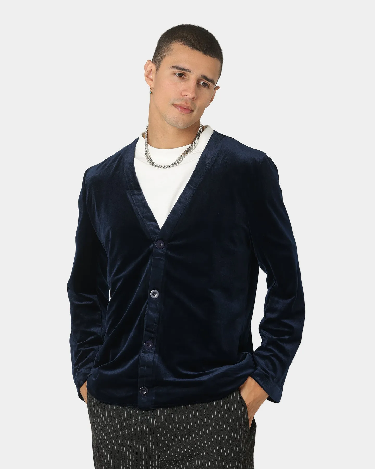 XXIII Theo Velour Cardigan Black