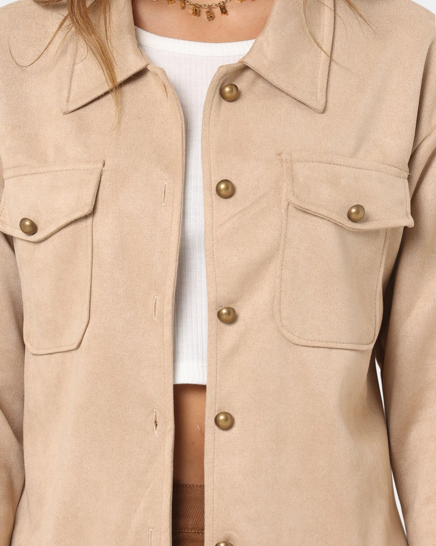 XXIII Women's Bridie Suede Shirt Light Brown