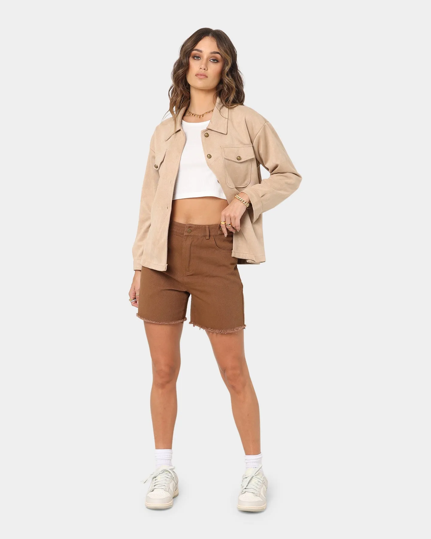 XXIII Women's Bridie Suede Shirt Light Brown