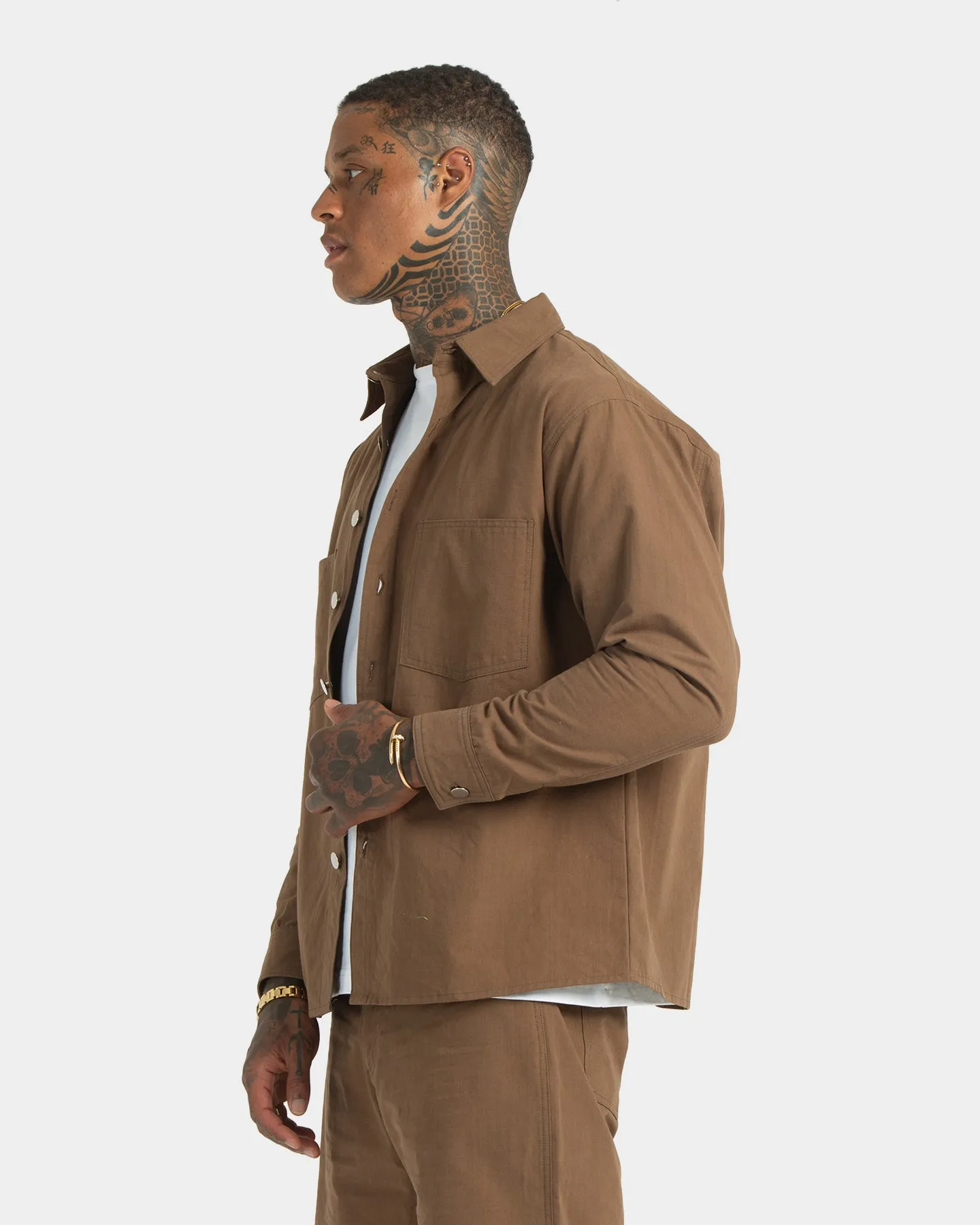 XXIII Zakkai Cotton Canvas Jacket Cigar