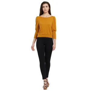 Yellow Solid  Top with Full Sleeves