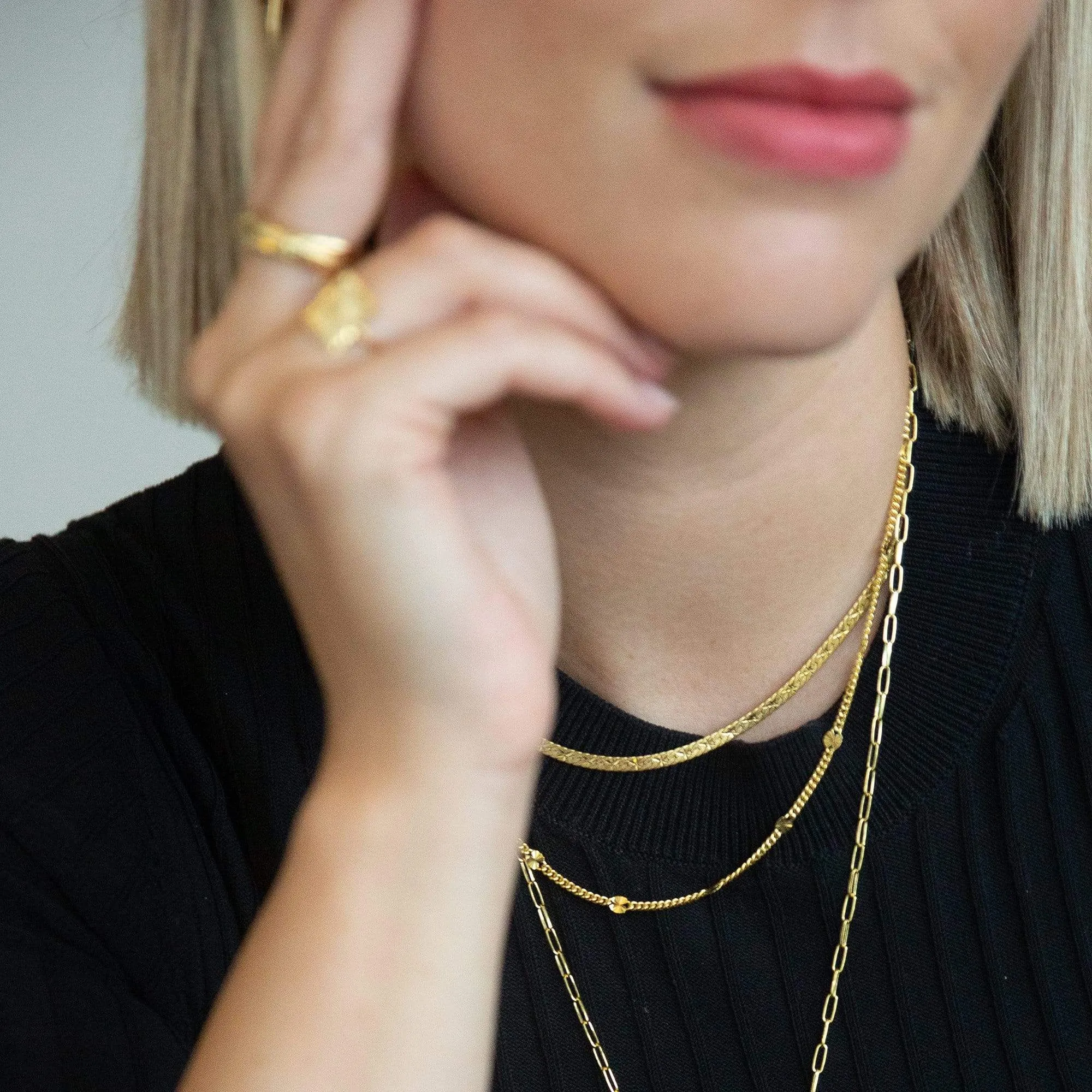'You Give Me Light' Layering Necklace Set 18ct Gold Plate