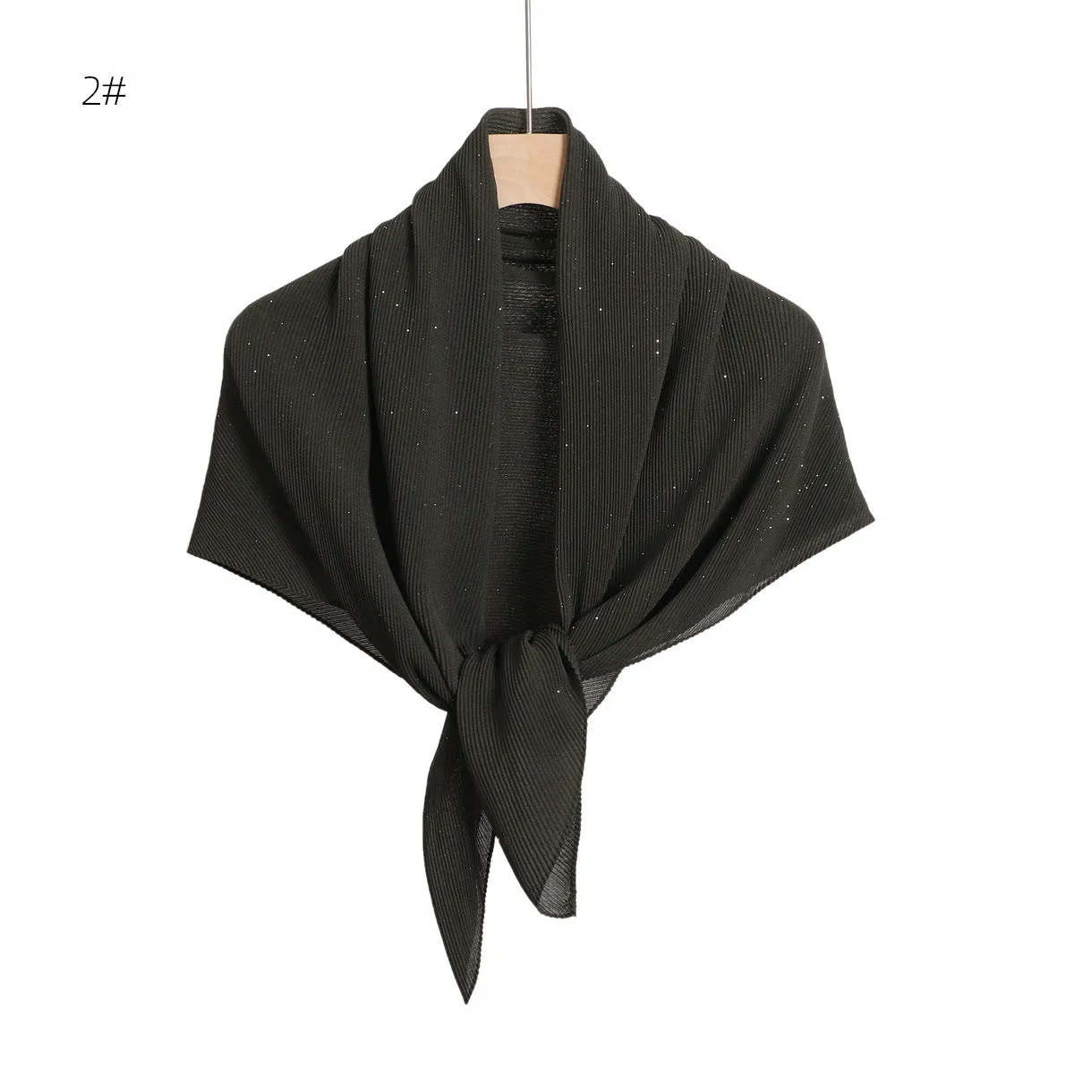 YZ208  90*90plain Chiffon Crumpled Square Scarf Printed spring