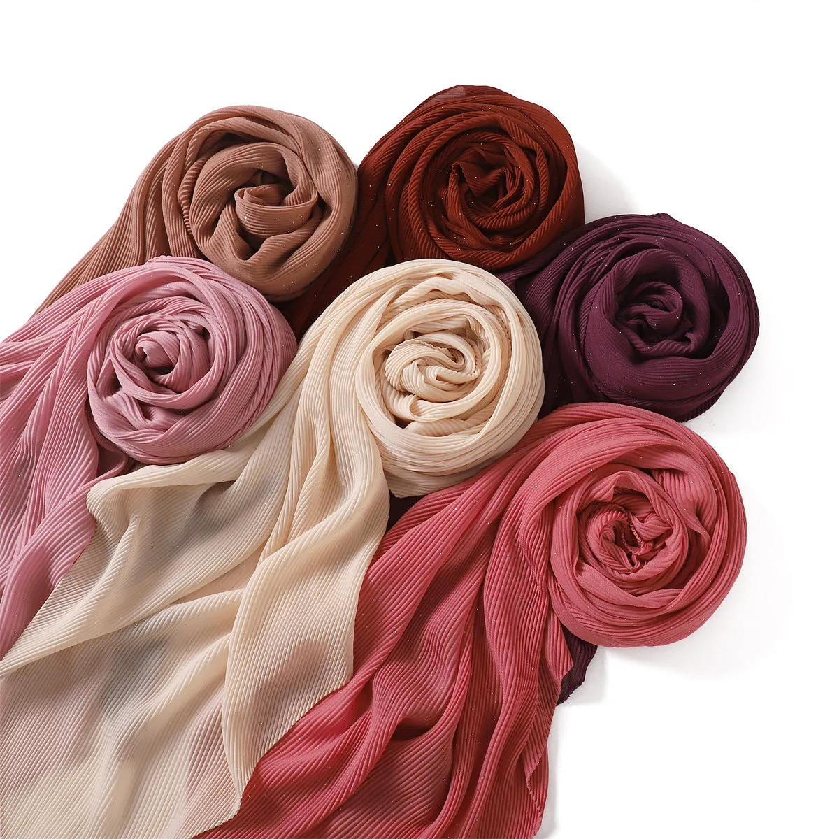 YZ208  90*90plain Chiffon Crumpled Square Scarf Printed spring