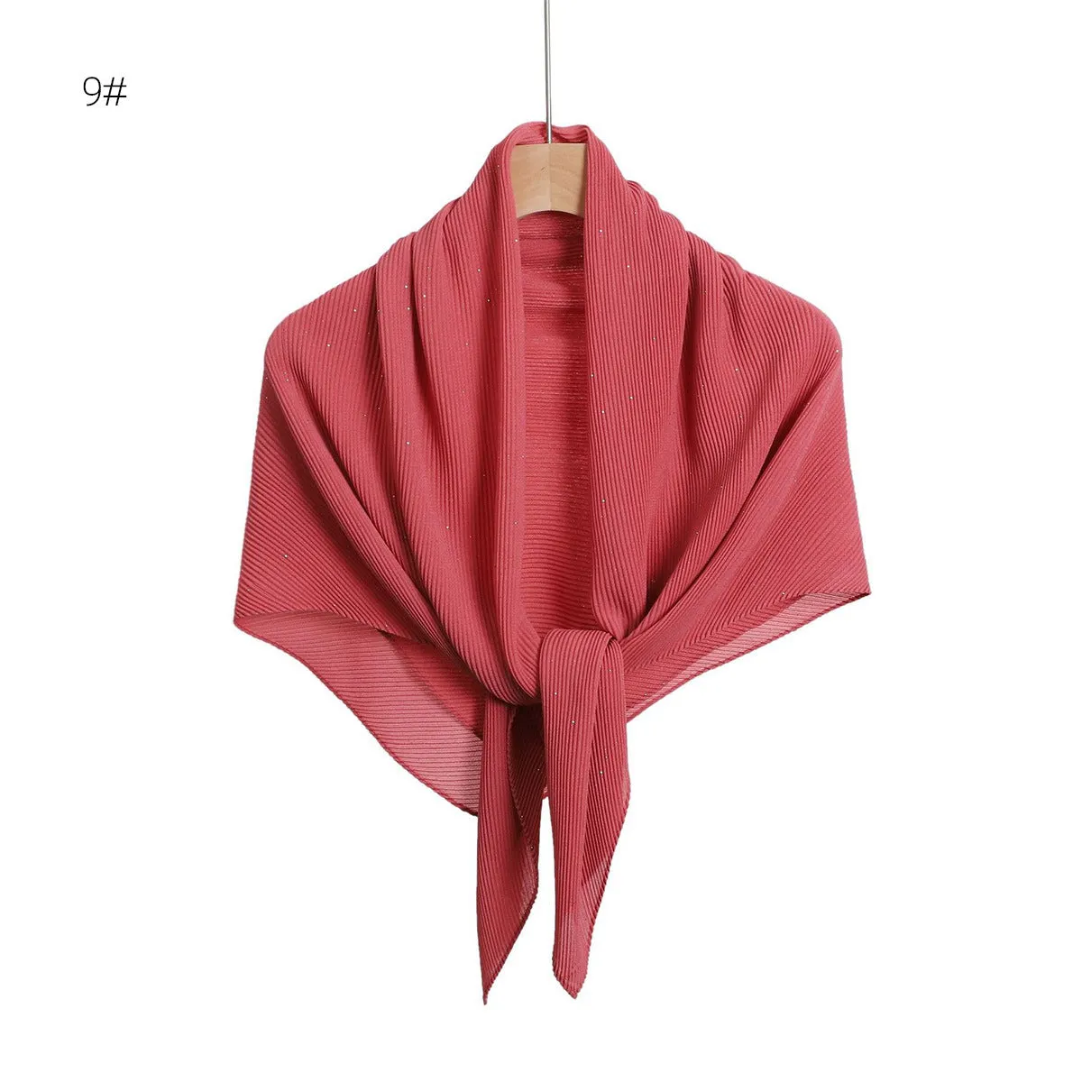 YZ208  90*90plain Chiffon Crumpled Square Scarf Printed spring