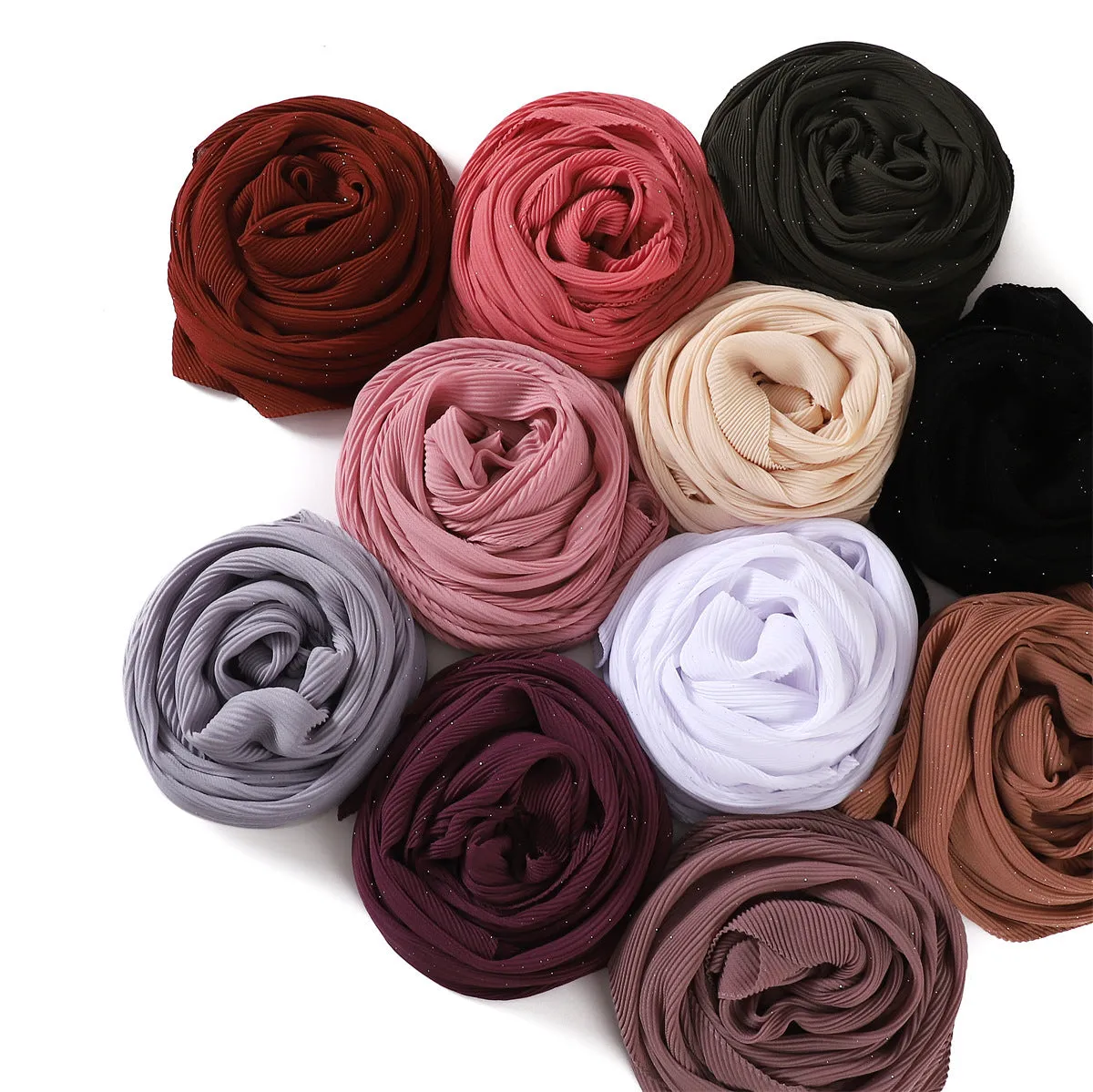 YZ208  90*90plain Chiffon Crumpled Square Scarf Printed spring