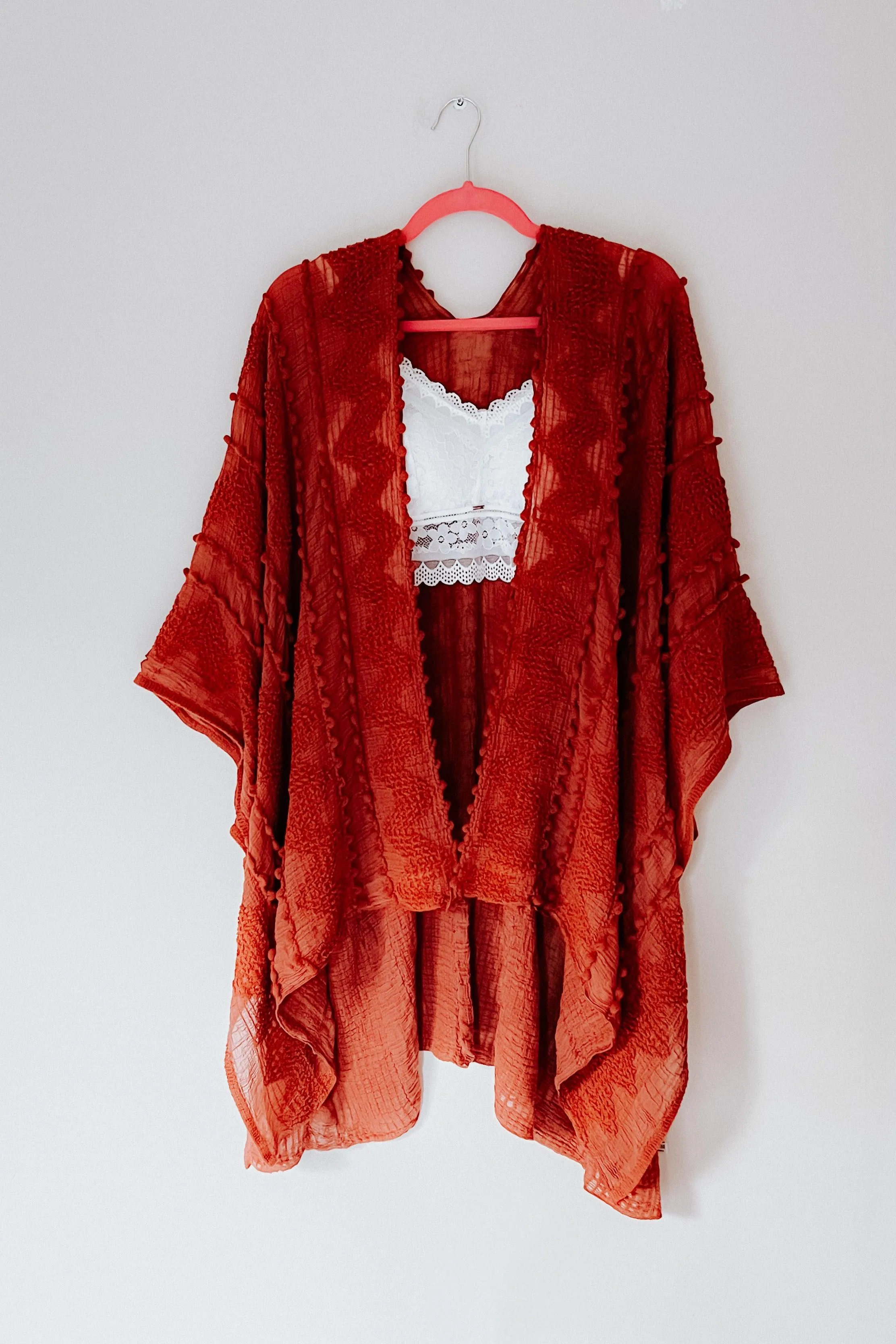 Zoya Zig Zag Embroidered Layering Piece • Rust
